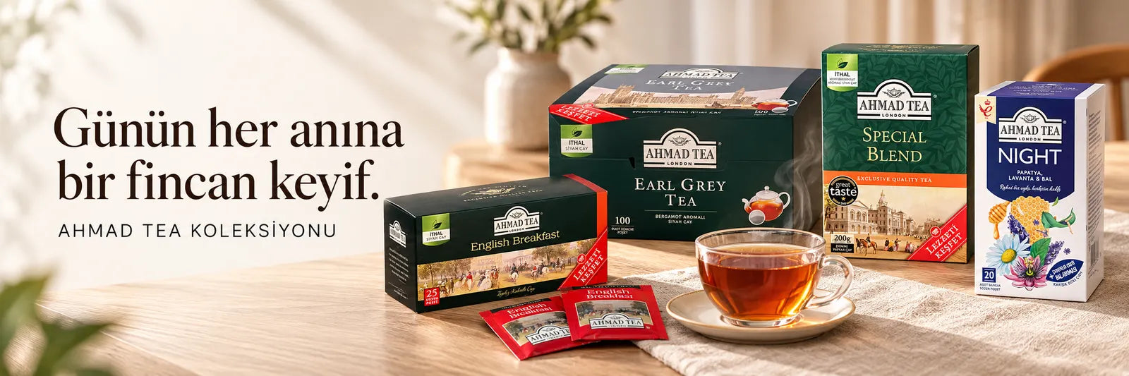 Ahmad Tea demlik poşet ve dökme çay koleksiyonu